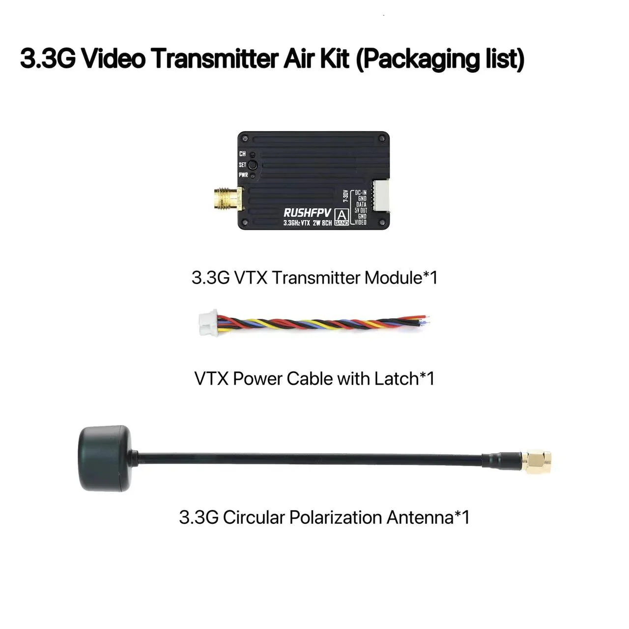 Drone Antenna - جهاز إرسال RUSHFPV 3.3G 2W VTX