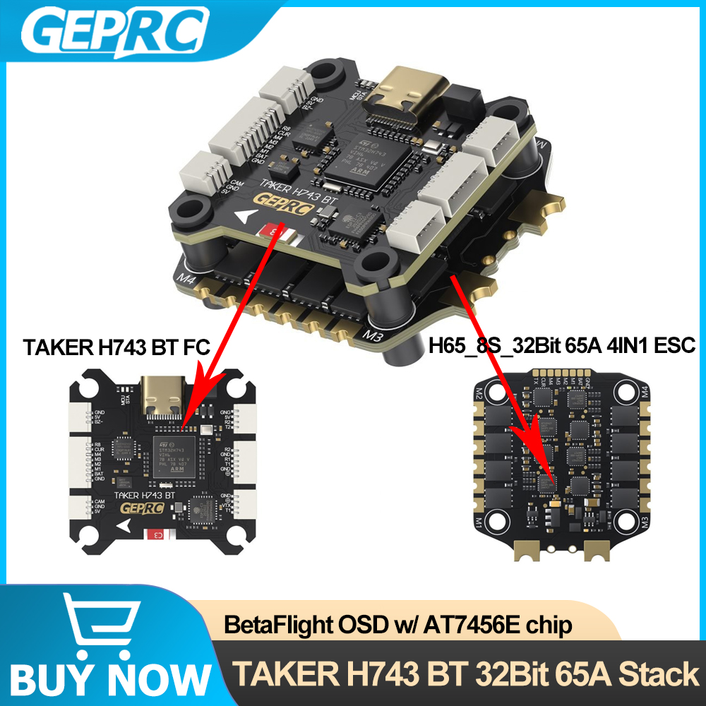 Drone Flight Controller - GEPRC TAKER H743 BT 32Bit 65A